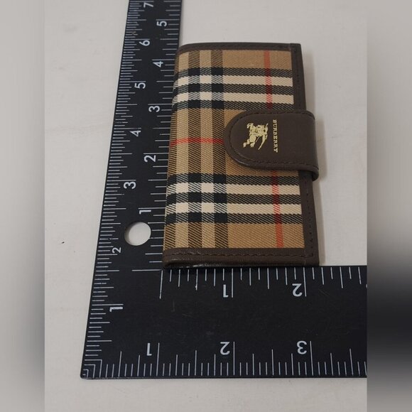 Vintage Burberry Key Holder Wallet Calfskin Nova Check 4 Keys Nishikaw Y2K - Picture 9 of 12